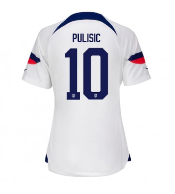 Stany Zjednoczone Christian Pulisic #10 Koszulka Podstawowych Kobiety MŚ 2022 Krótki Rękaw